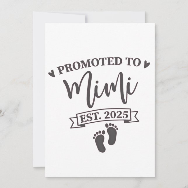 Tarjeta Festiva Ascendido a Mimi Est. La próxima abuela en 2025 (Anverso)