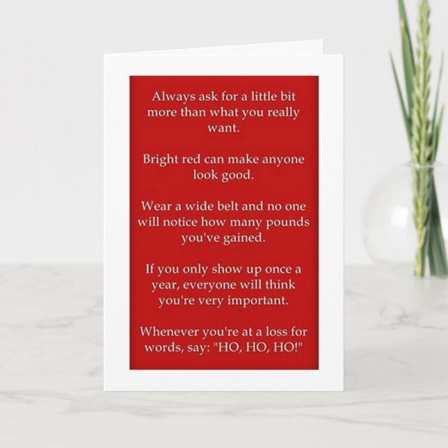 TARJETA FESTIVA ASESORAMIENTO HUMORÍSTICO A AMIGOS DE NAVIDADES (Anverso)
