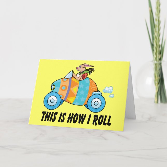 Tarjeta Festiva Así es como hago correr al conejo de Pascua (Anverso)