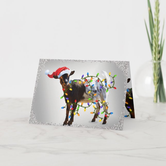 Tarjeta Festiva Así que buenos Navidades Goat (Anverso)