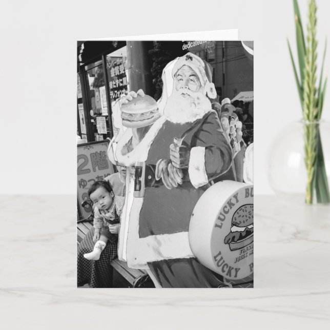 Tarjeta Festiva Asia, Japón, Hakodate. Papá Noel en Japón (Anverso)