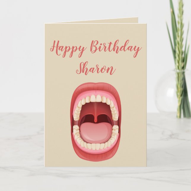 Tarjeta Festiva Asistente dental, técnico, diversión de cumpleaños (Anverso)
