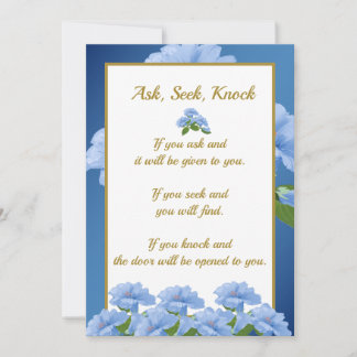 Tarjeta Festiva Ask Seek Knock Matthew 7:8 Card