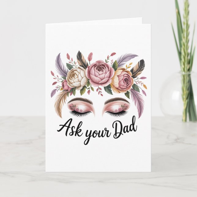 Tarjeta Festiva Ask Your Dad (Anverso)