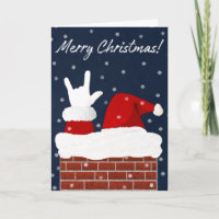 ASL Santa w/ I Love You Handform Navidades Card