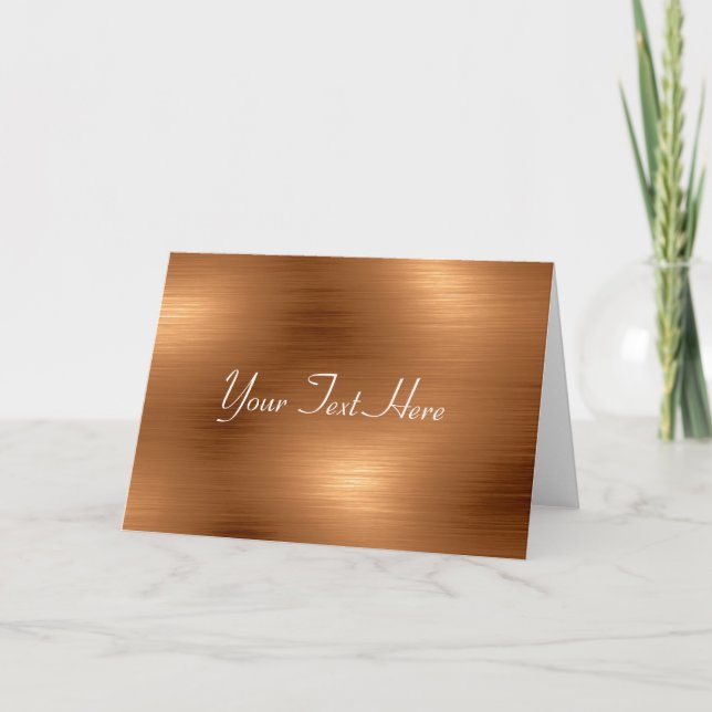 Tarjeta Festiva Aspecto de cobre cepillado (Anverso)