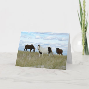 Tarjeta Festiva Assateague Ponies, gracias
