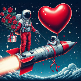 Tarjeta Festiva Astronauta caprichoso