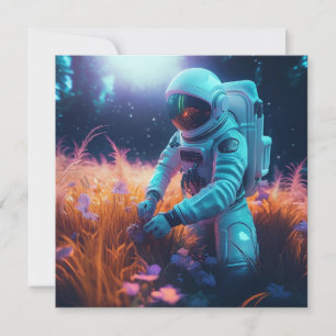 Tarjeta Festiva astronauta de IA