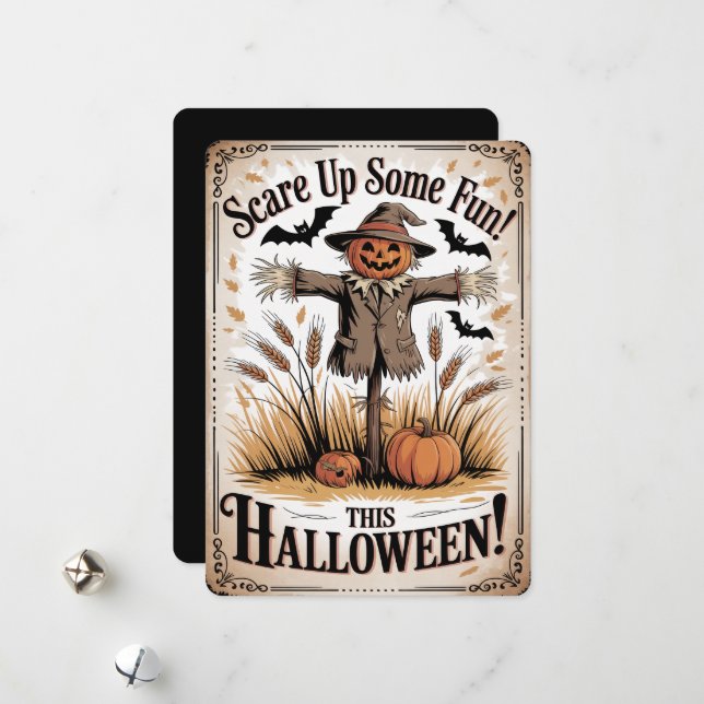 Tarjeta Festiva "¡Asusta un poco de diversión este Halloween!" Esp (Anverso/Reverso In Situ)