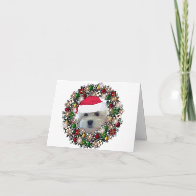Tarjeta Festiva At Christmas - Havanese (Anverso)