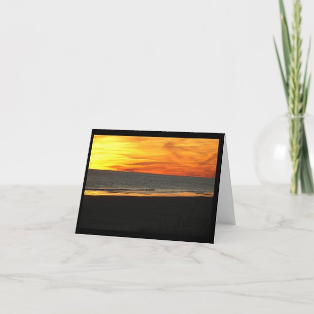 Tarjeta Festiva Atardecer en las costas de Pine Knoll, NC (Anverso)