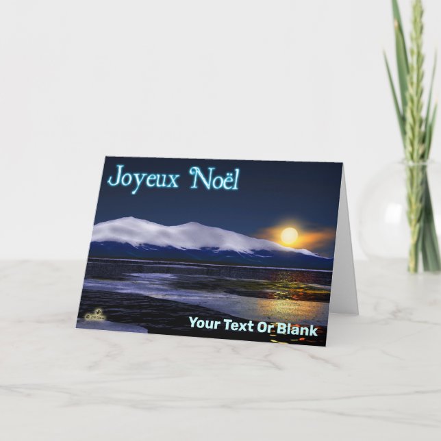 Tarjeta Festiva Atardecer Sobre El Hielo - Joyeux Noё l (Anverso)