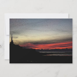Tarjeta Festiva Atardecer sobre el mar en Aberystwyth