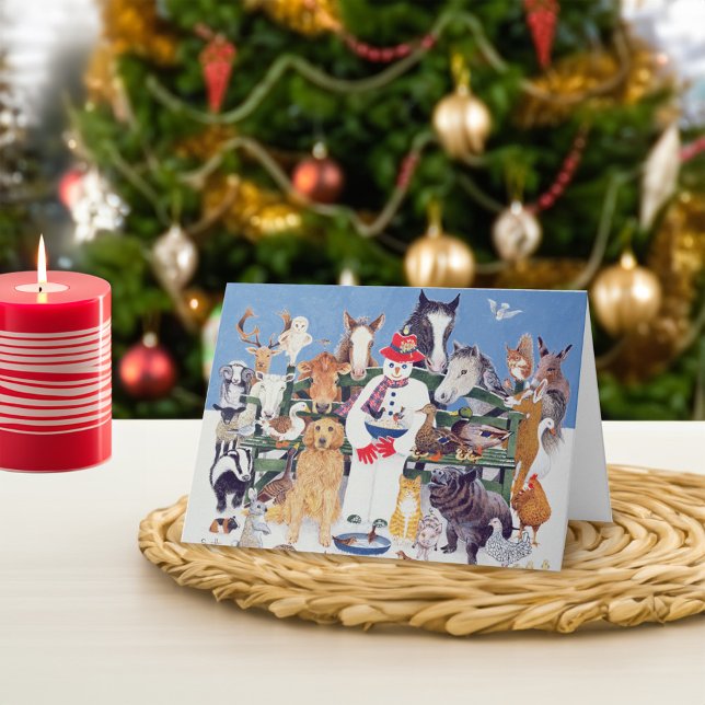 Tarjeta Festiva Atención (Card on table)