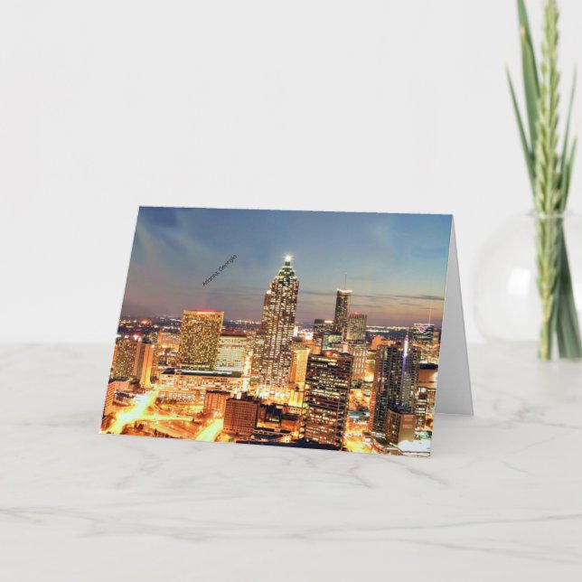 Tarjeta Festiva Atlanta, Georgia skyline Magnet (Anverso)