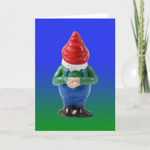 Tarjeta Festiva Atrás de Gnome de pie