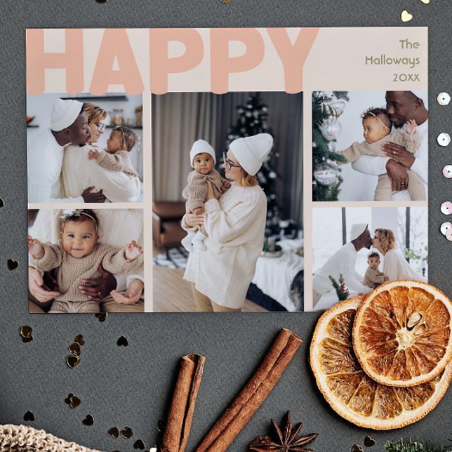 Tarjeta Festiva Audaz Año Coral Moderno En Reseña Ocho Fotografía  (Subido por el creador)