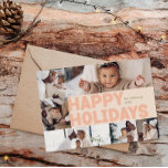 Tarjeta Festiva Audaz Año Coral Moderno En Reseña Seis Fotos Feliz<br><div class="desc">Envíe cálidos deseos esta temporada de vacaciones con este año de coral único y lindo, audaz y moderno en revisión de seis fotos feliz tarjeta de vacaciones. Su diseño es sencillo y minimalista, con elementos inspirados en el boho, en tonos rosa claro, coral pastel, verde salado, rubor y melocotón. Celebrando...</div>