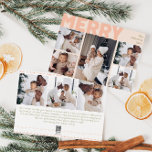 Tarjeta Festiva Audaz Año Moderno Del Coral En Reseña De Ocho Foto<br><div class="desc">Envíe cálidos deseos esta temporada de vacaciones con este año de verano único y lindo, audaz, moderno coral alegre en revisión de ocho tarjetas de vacaciones fotográficas. Su diseño es sencillo y minimalista, con elementos inspirados en el boho, en tonos rosa claro, coral pastel, verde salado, rubor y melocotón. Celebrando...</div>