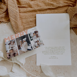 Tarjeta Festiva Audaz foto de cinco colores de Merry plegado