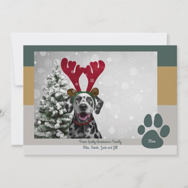 Tarjeta Festiva Audaz foto de Navidades divertidos de la mascota m (Anverso)