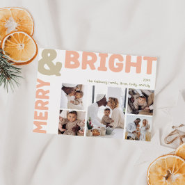 Tarjeta Festiva Audaz Foto Moderna De Merry Y Bright Five