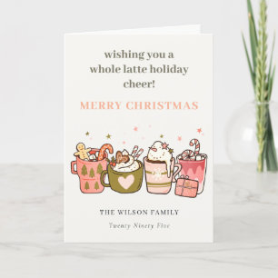 Tarjeta Festiva Audaz Graciosa Navidades del Café Latte Alegre