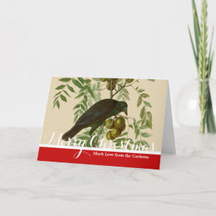 Tarjeta Festiva Audubon American Crow Black Bird