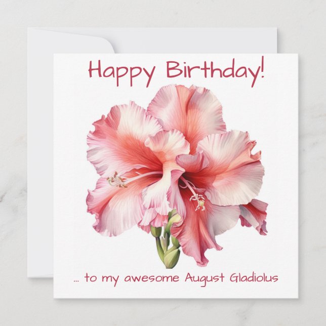 Tarjeta Festiva August Gladiolus (Anverso)