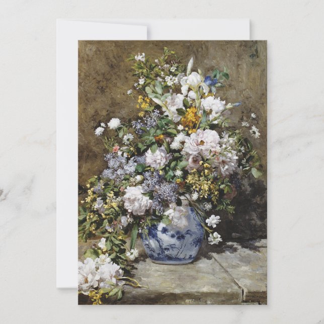 Tarjeta Festiva Auguste Renoir - Bouquet de primavera (Anverso)