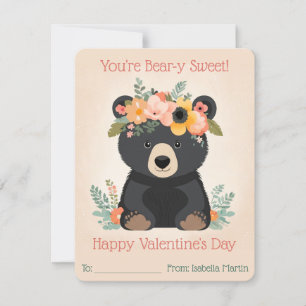 Tarjeta Festiva Aula de niños lindos, osito dulce de San Valentín