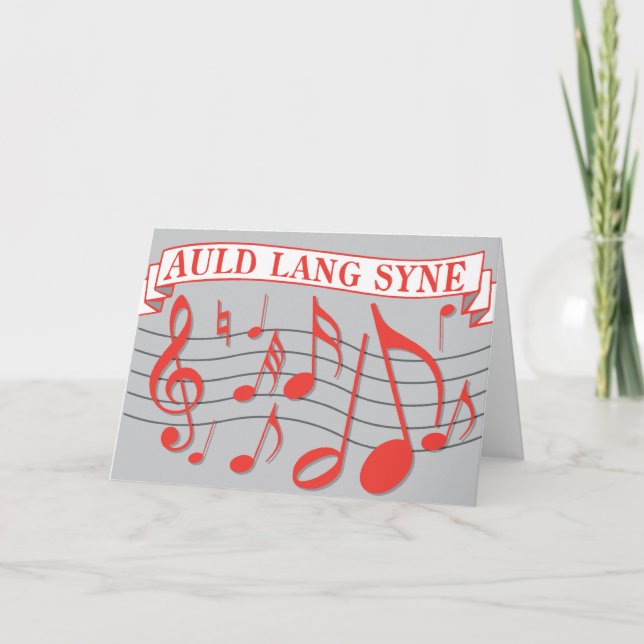 Tarjeta Festiva Auld Lang Syne (Anverso)