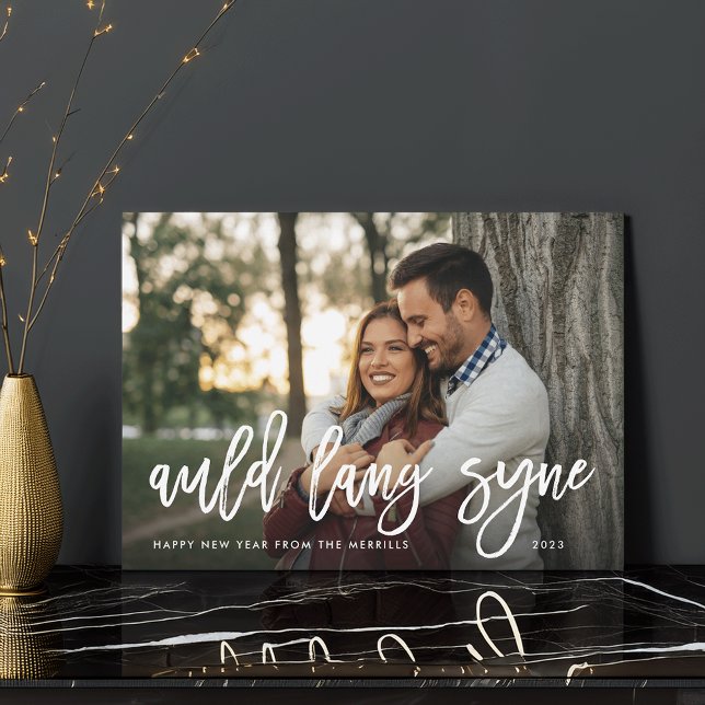 Tarjeta Festiva Auld Lang Syne | Foto de Año Nuevo (Subido por el creador)