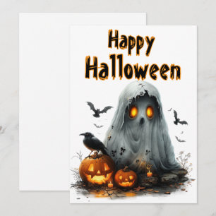 Tarjeta Festiva Aullido de Halloween — Una noche embrujada de somb