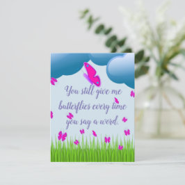 Tarjeta Festiva Aún me das las frases de mariposas de San Valentín
