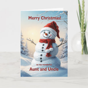 Tarjeta Festiva Aung y el tío Navidades Snowman