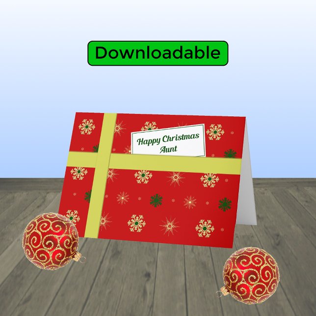 Tarjeta Festiva Aunt moderno de Navidades rojos (Subido por el creador)