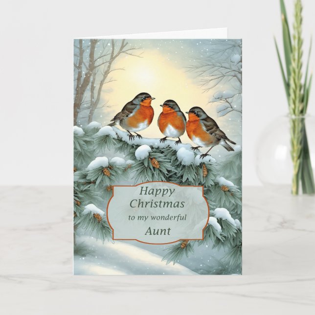 Tarjeta Festiva Aunt Robins Navidades Happy (Anverso)