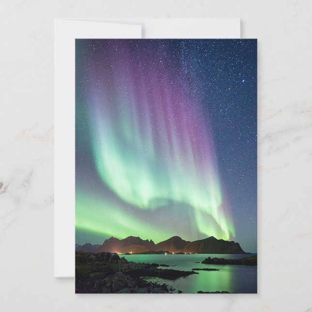 Tarjeta Festiva Aurora borealis (Anverso)
