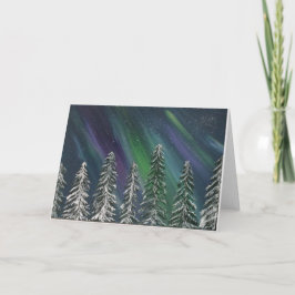 Tarjeta Festiva Aurora Borealis