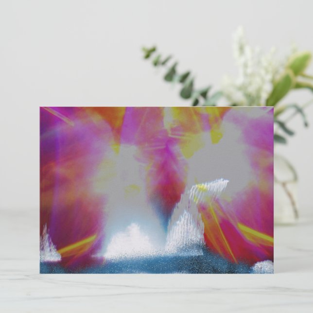 Tarjeta Festiva Aurora Borealis de Año Nuevo (Anverso de pie)