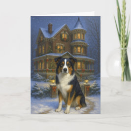 Tarjeta Festiva Australian Shepherd Holiday Card