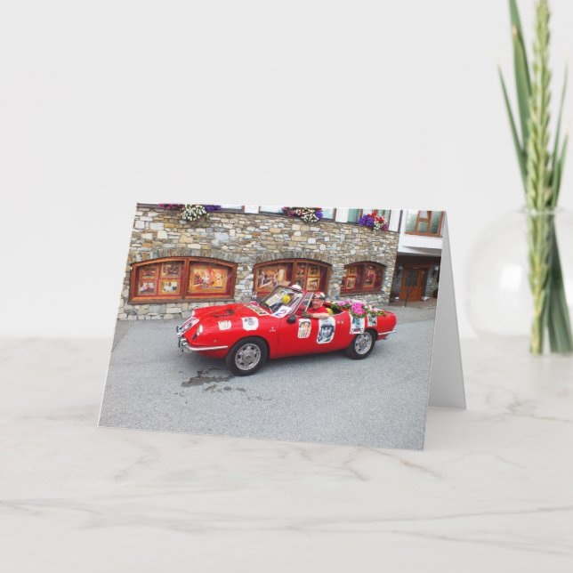 Tarjeta Festiva Auto deportivo en Seefeld en Tirol (Anverso)