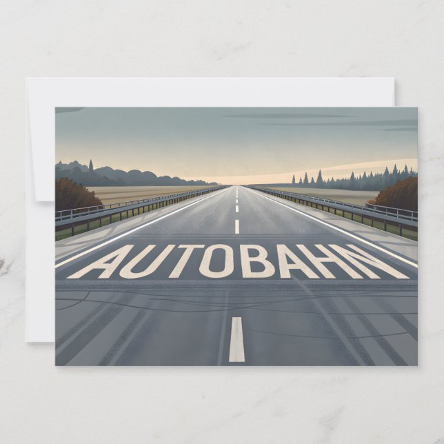 Tarjeta Festiva Autobahn Infinite Road Perspective Art (Anverso)