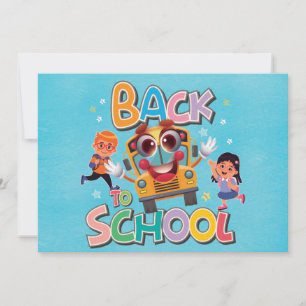 Tarjeta Festiva Autobús Divertido Con Niños, De Vuelta Al Colegio