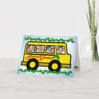 Tarjeta Festiva Autobús fotográfico de vacaciones