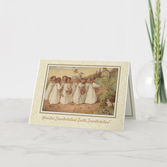 Tarjeta Festiva Autobús religioso polaco de pascua (Anverso)