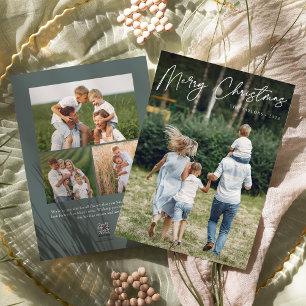 Tarjeta Festiva Autografo Fotos verticales navideñas