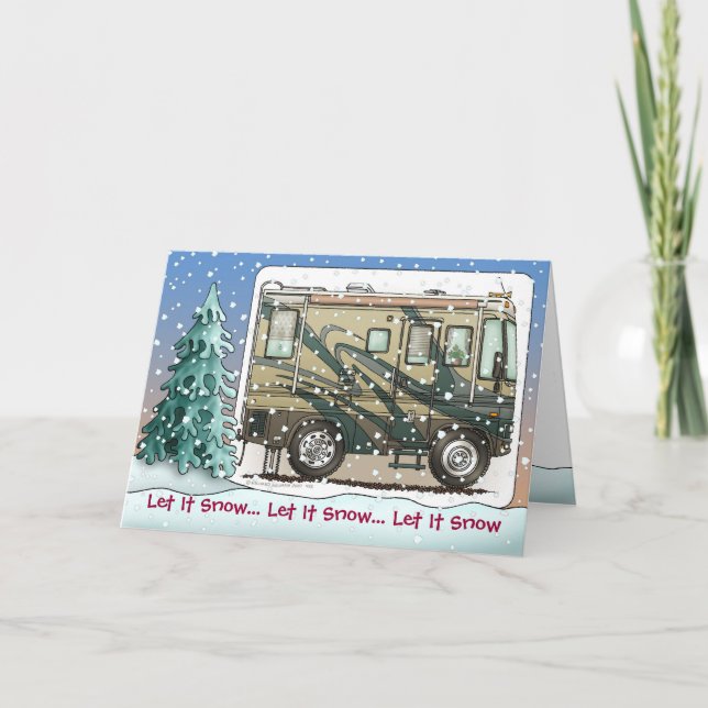 Tarjeta Festiva Autophome Cute Happy Camper Big RV (Anverso)